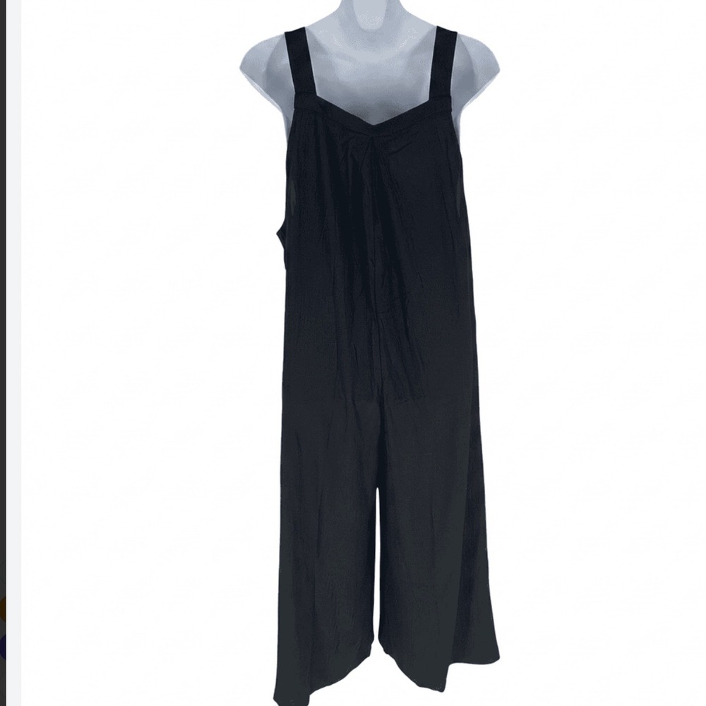 Dokotoo 2X Black Wide Leg Jumpsuit Pockets Bib Front Casual - Picture 2 of 7